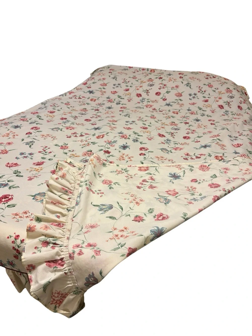 Vint Croscill Floral “Iris” Twin Sheet Set Flat Fitted Pink Tulip Morning Glory